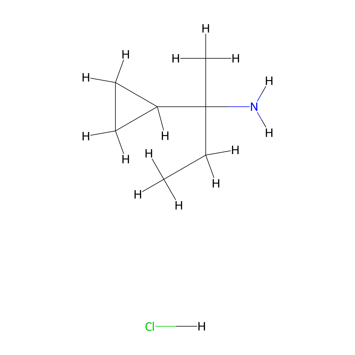 2-Cyclopropylbutan-2-amine hydrochloride molecular structure, CAS 1989672-43-6
