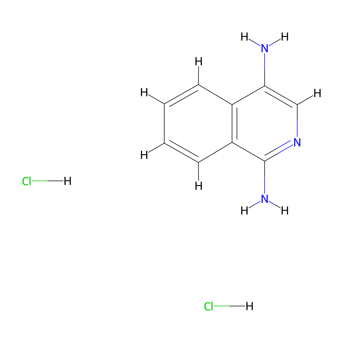 Isoquinoline-1,4-diamine dihydrochloride molecular structure, CAS 1989672-45-8