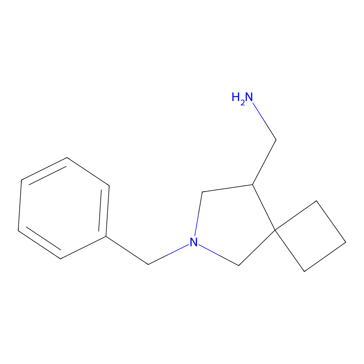 {6-Benzyl-6-azaspiro[3.4]octan-8-yl}methanamine molecular structure, CAS 1989672-46-9