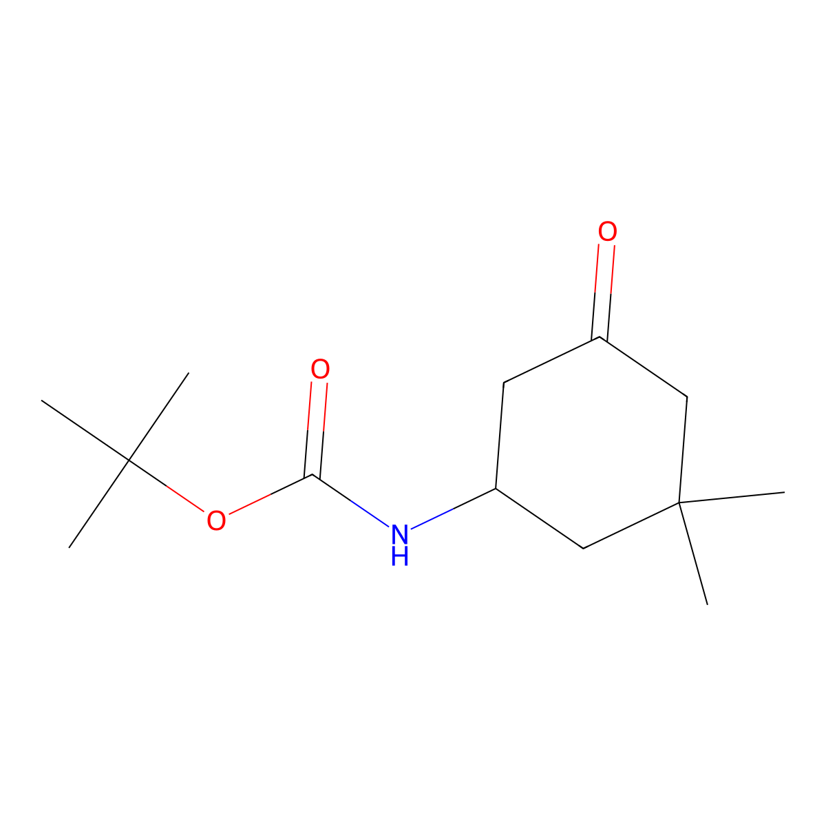 tert-butyl N-(3,3-dimethyl-5-oxocyclohexyl)carbamate molecular structure, CAS 1989672-47-0