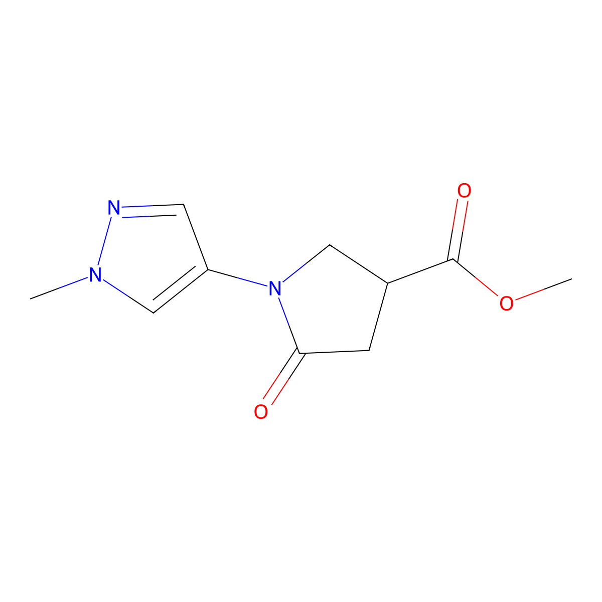 methyl 1-(1-methyl-1H-pyrazol-4-yl)-5-oxopyrrolidine-3-carboxylate molecular structure, CAS 1989672-48-1
