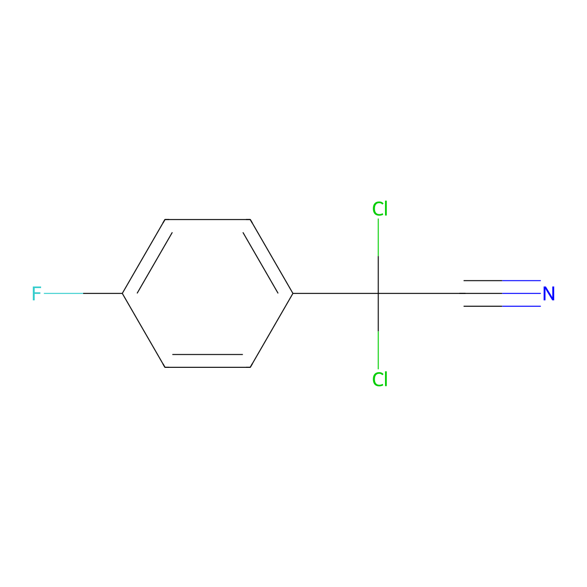 2,2-Dichloro-2-(4-fluorophenyl)acetonitrile molecular structure, CAS 1989672-49-2