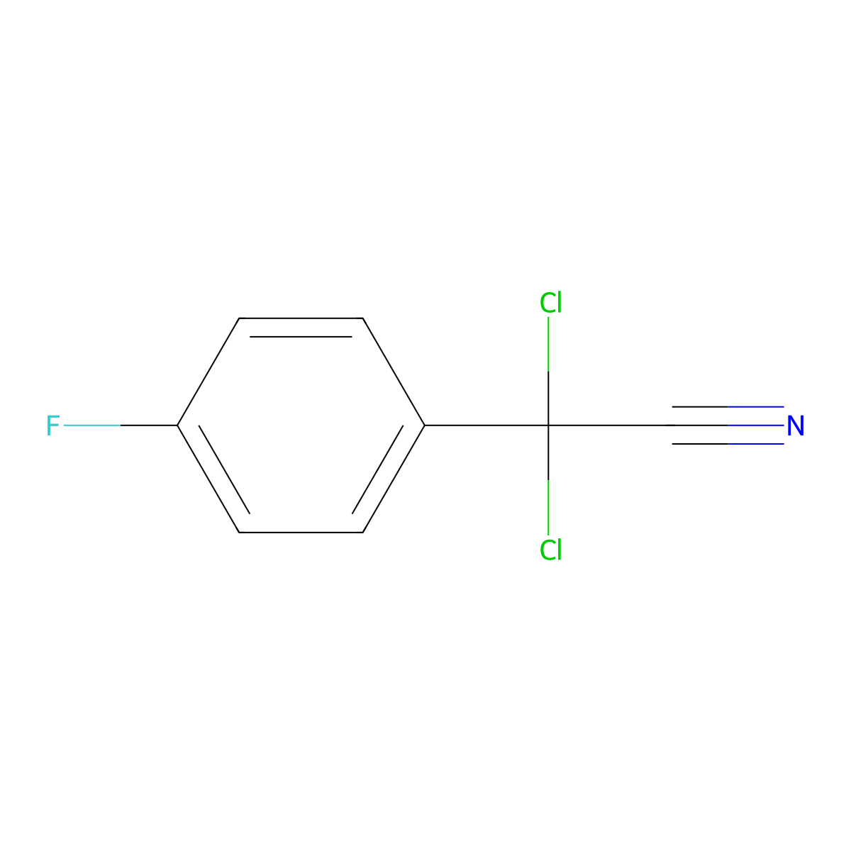 2,2-Dichloro-2-(4-fluorophenyl)acetonitrile molecular structure, CAS 1989672-49-2