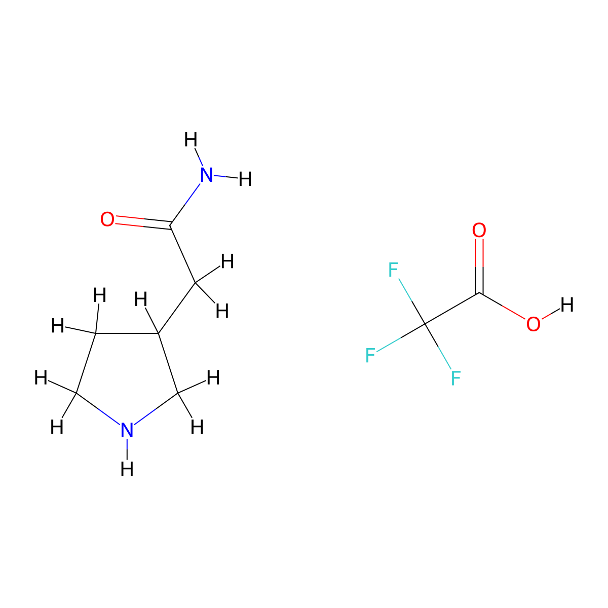 2-(Pyrrolidin-3-yl)acetamide trifluoroacetate molecular structure, CAS 1989672-63-0