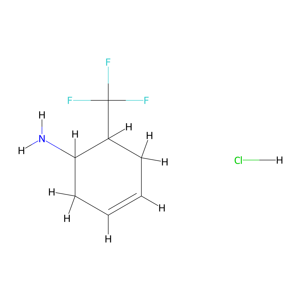 6-(Trifluoromethyl)cyclohex-3-en-1-amine hydrochloride molecular structure, CAS 1989672-69-6