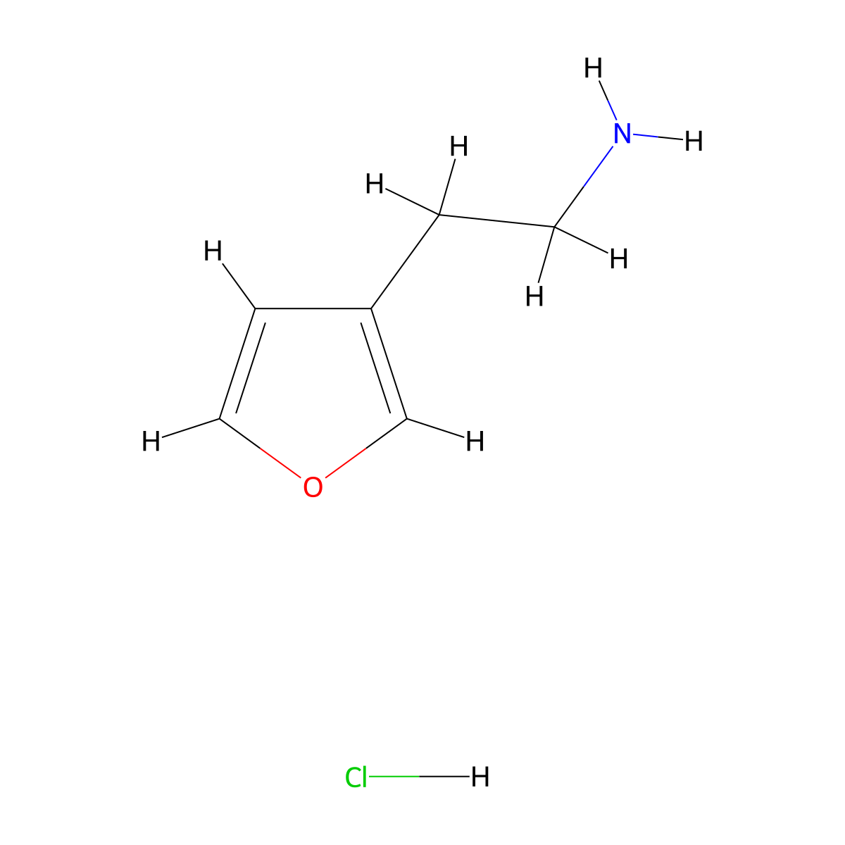 2-(Furan-3-yl)ethan-1-amine hydrochloride molecular structure, CAS 1989672-71-0