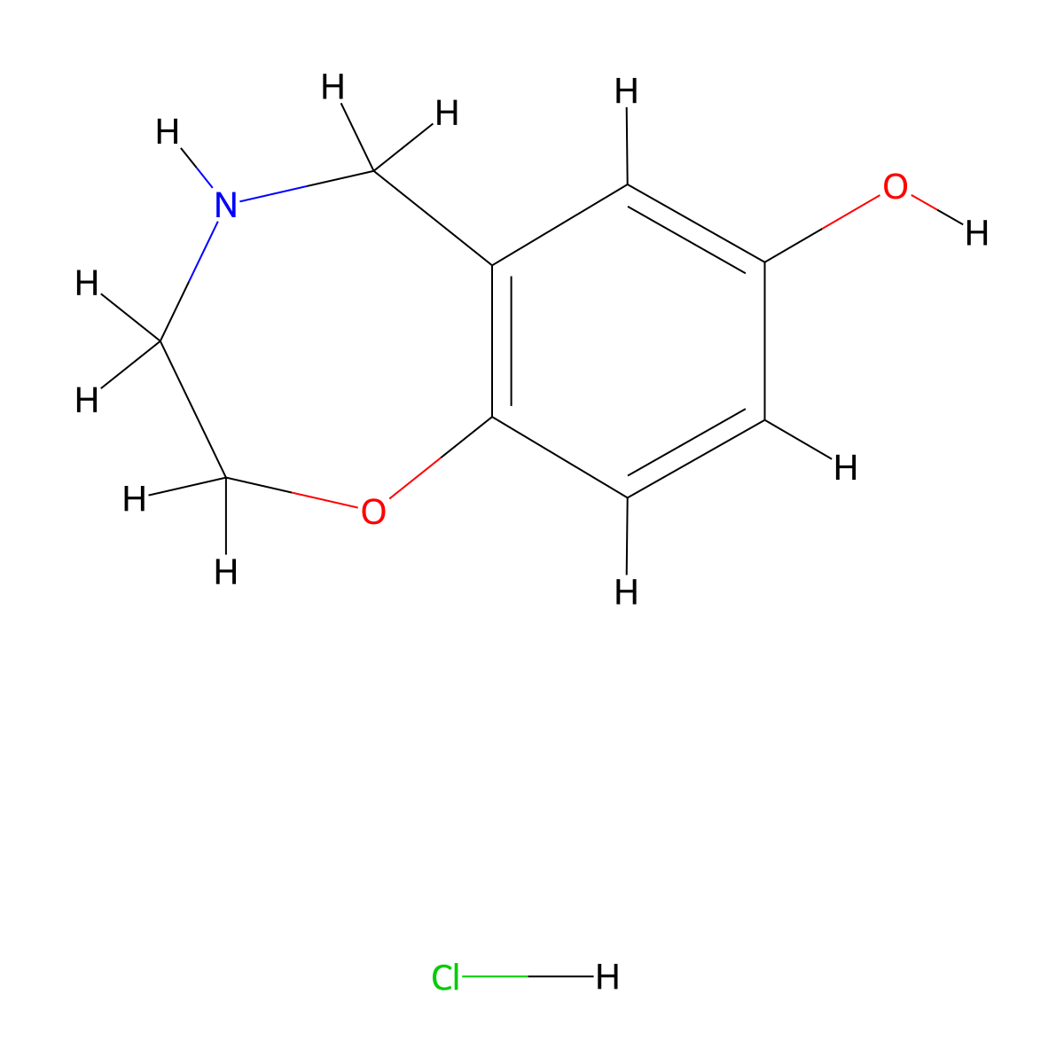 2,3,4,5-Tetrahydro-1,4-benzoxazepin-7-ol hydrochloride molecular structure, CAS 1989672-73-2