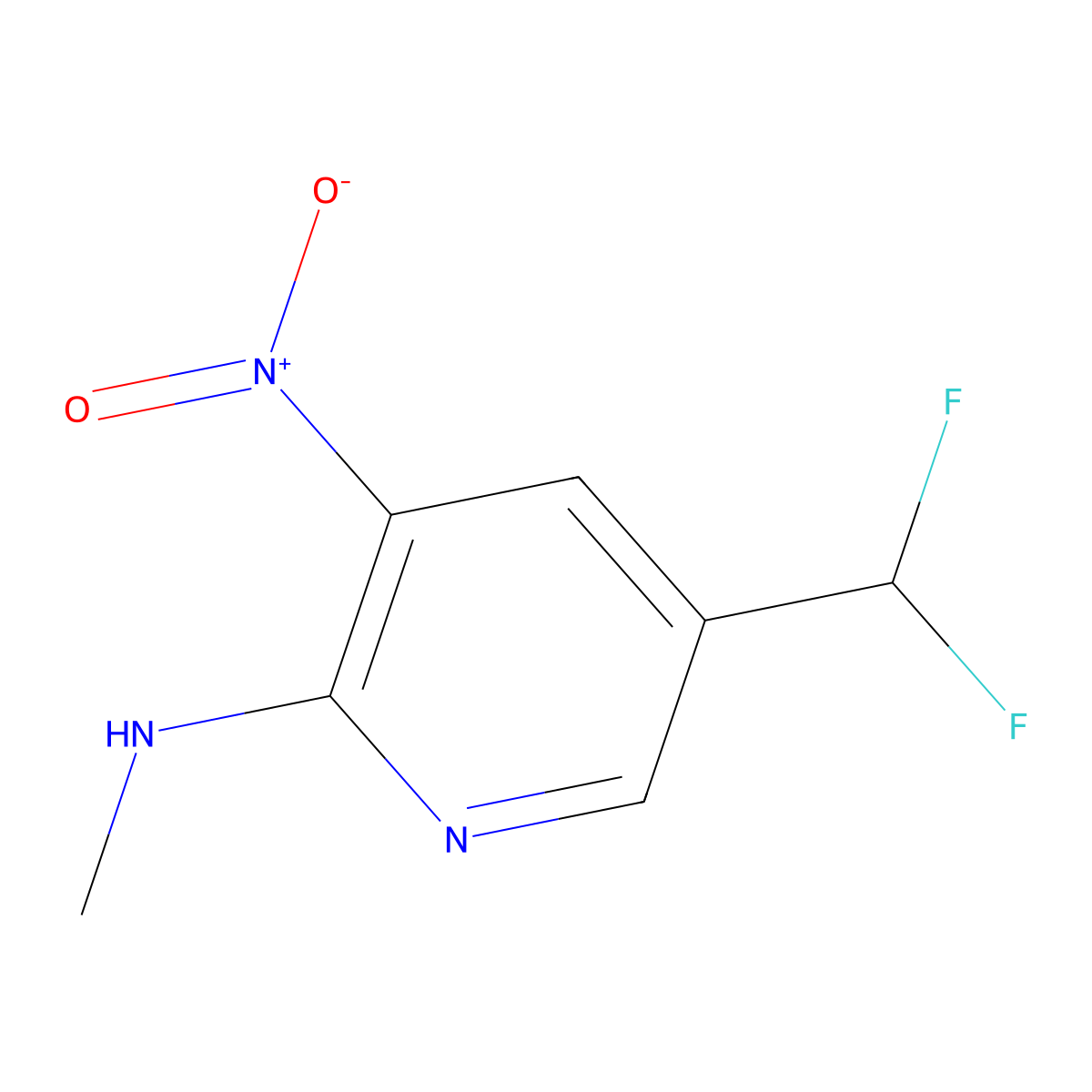 5-(Difluoromethyl)-N-methyl-3-nitropyridin-2-amine molecular structure, CAS 1989672-74-3