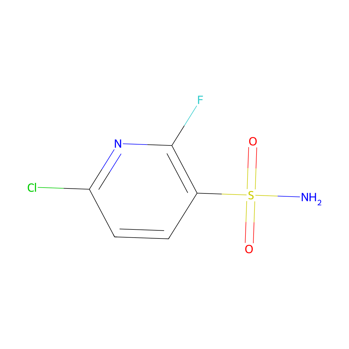 6-Chloro-2-fluoropyridine-3-sulfonamide molecular structure, CAS 1989672-79-8
