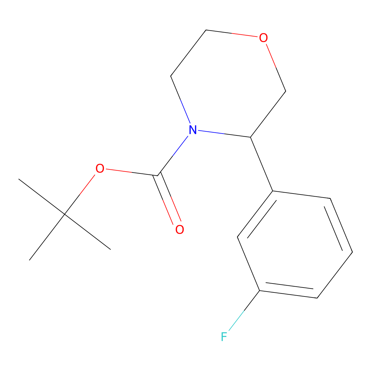 Tert-butyl 3-(3-fluorophenyl)morpholine-4-carboxylate molecular structure, CAS 1989672-80-1