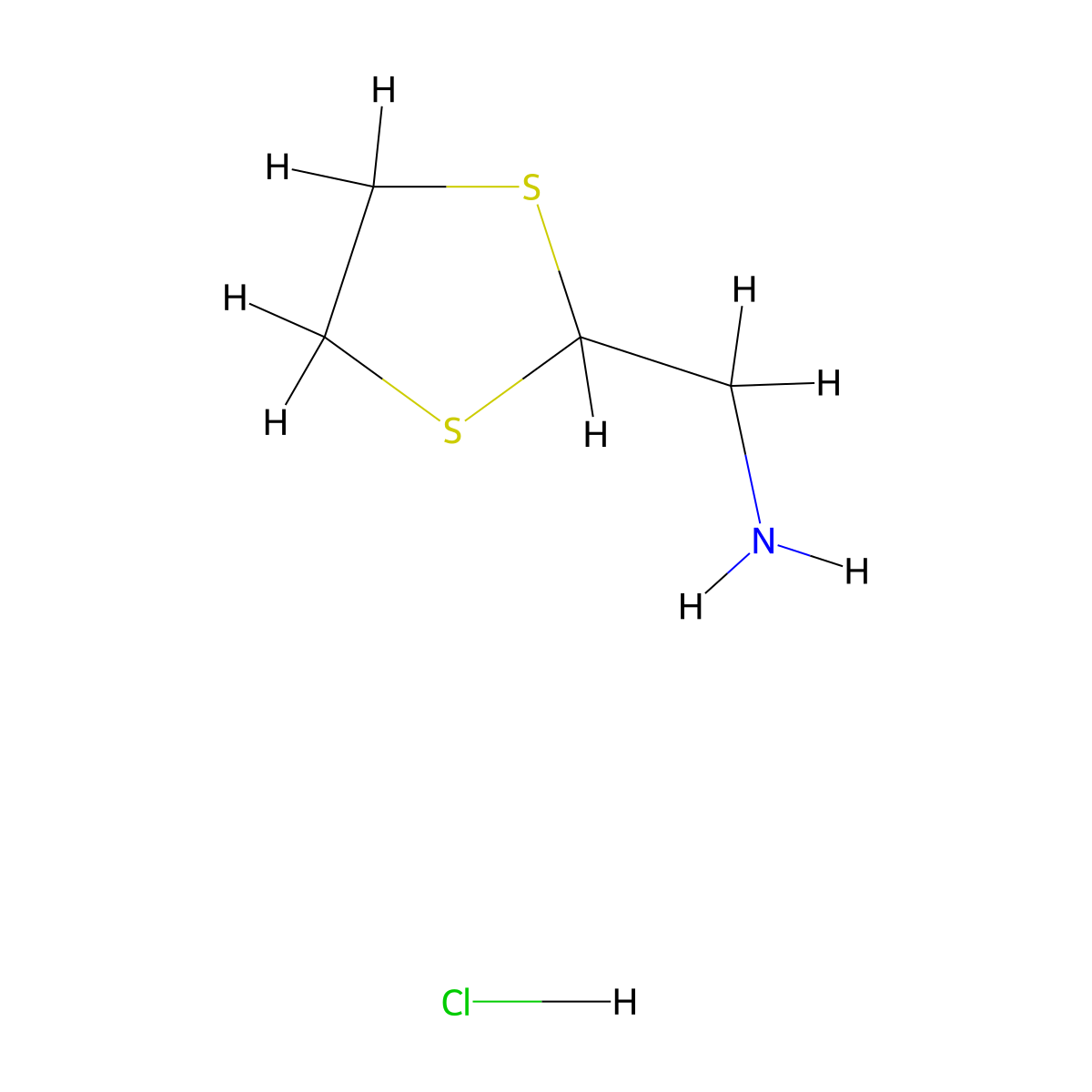 (1,3-Dithiolan-2-yl)methanamine hydrochloride molecular structure, CAS 1989672-83-4