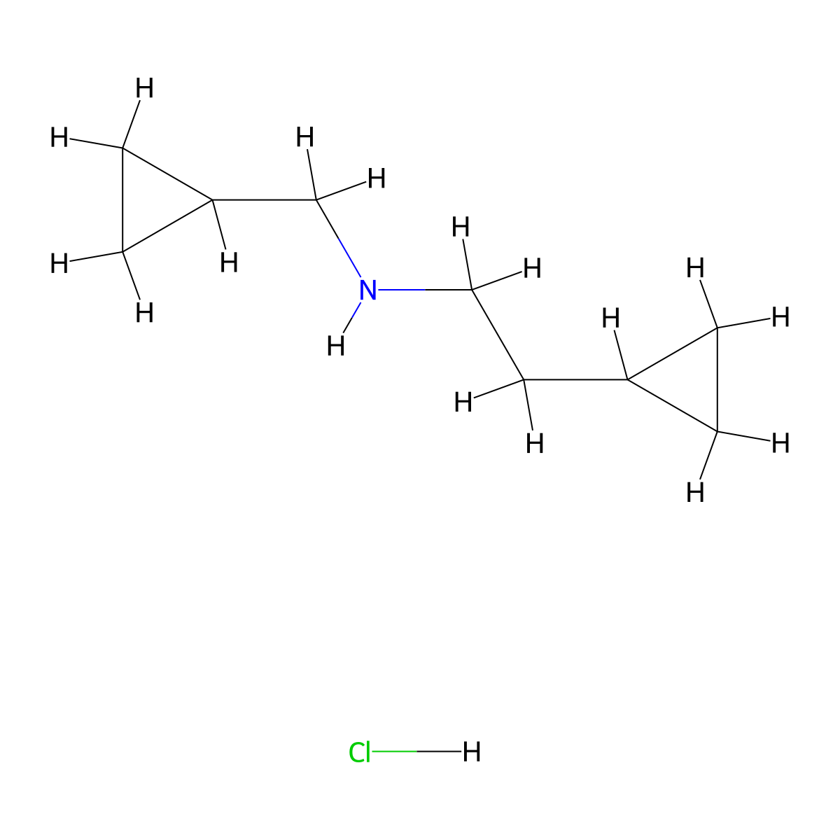 (2-Cyclopropylethyl)(cyclopropylmethyl)amine hydrochloride molecular structure, CAS 1989672-86-7