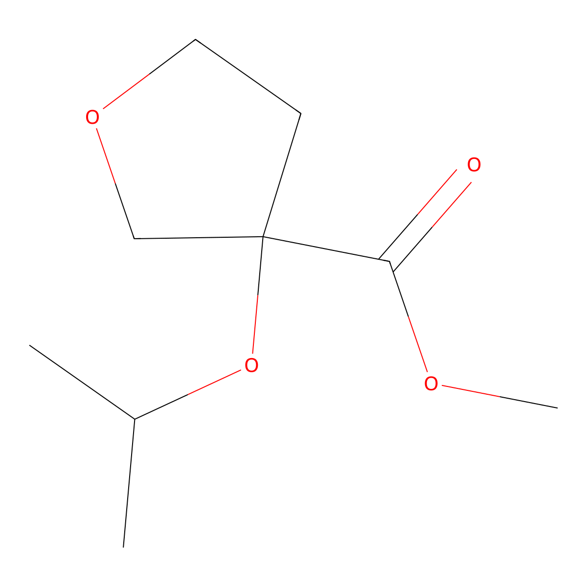 Methyl 3-(propan-2-yloxy)oxolane-3-carboxylate molecular structure, CAS 1989672-89-0