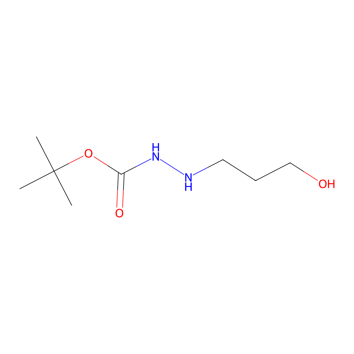 tert-Butyl 2-(3-hydroxypropyl)hydrazinecarboxylate molecular structure, CAS 198968-35-3