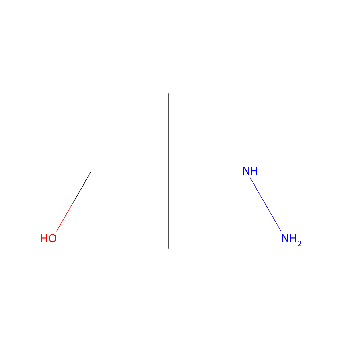 2-Hydrazinyl-2-methylpropan-1-ol molecular structure, CAS 198968-36-4