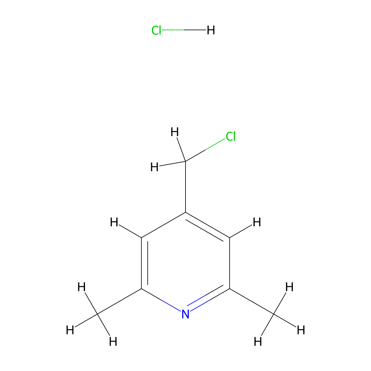4-(Chloromethyl)-2,6-dimethylpyridine hydrochloride molecular structure, CAS 198973-09-0