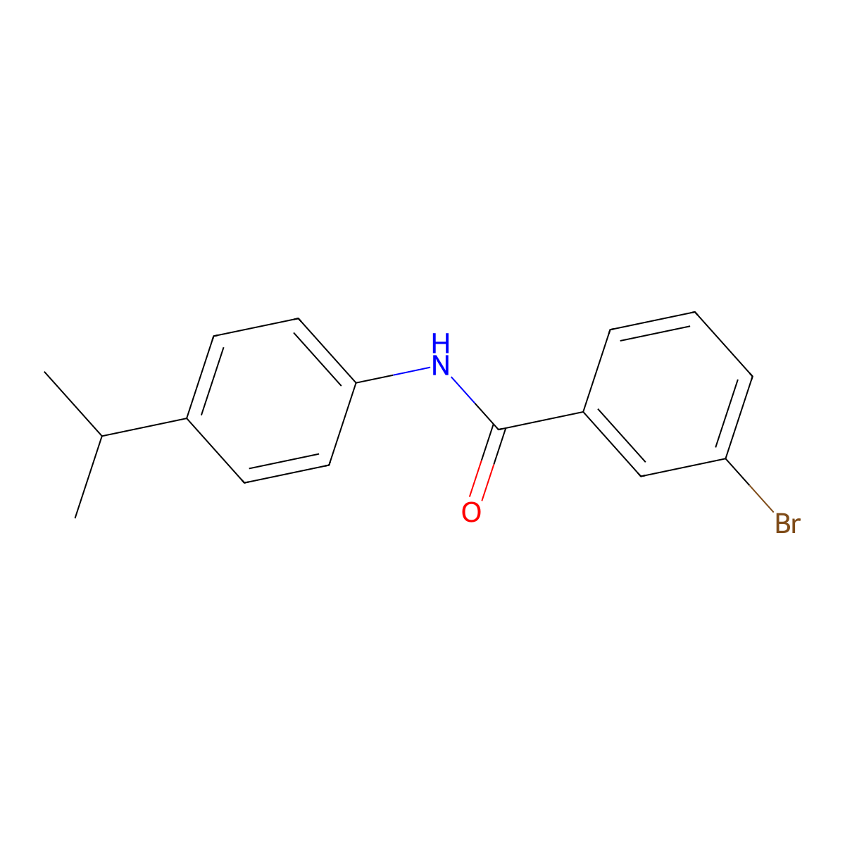 3-bromo-N-(4-propan-2-ylphenyl)benzamide molecular structure, CAS 198973-44-3