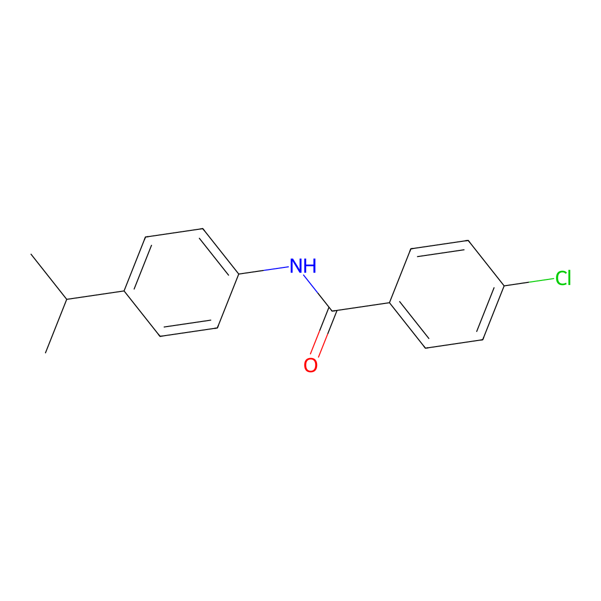4-chloro-N-(4-propan-2-ylphenyl)benzamide molecular structure, CAS 198973-45-4