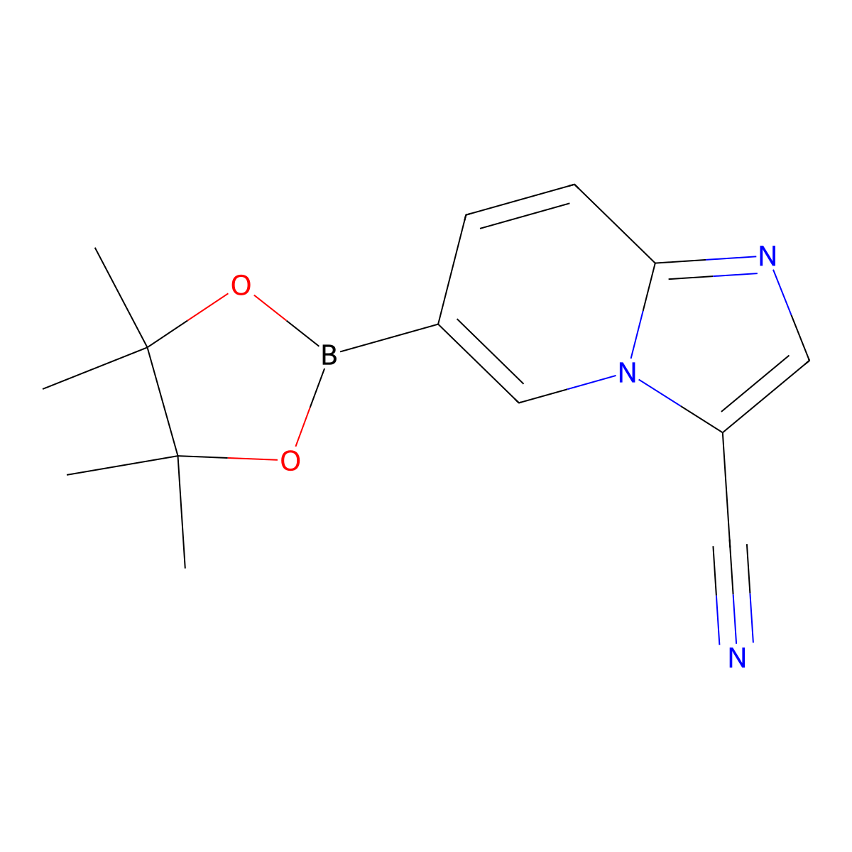 6-(4,4,5,5-Tetramethyl-1,3,2-dioxaborolan-2-yl)imidazo[1,2-a]pyridine-3-carbonitrile molecular structure, CAS 1989745-33-6