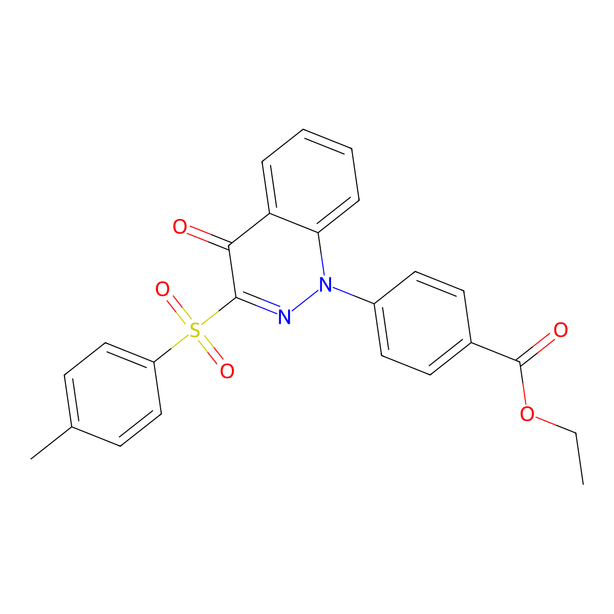 ethyl 4-[3-[(4-methylphenyl)sulfonyl]-4-oxocinnolin-1(4H)-yl]benzoate molecular structure, CAS 1989757-63-2