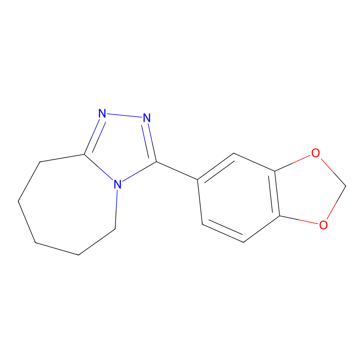 3-(1,3-benzodioxol-5-yl)-6,7,8,9-tetrahydro-5H-[1,2,4]triazolo[4,3-a]azepine molecular structure, CAS 1989757-74-5