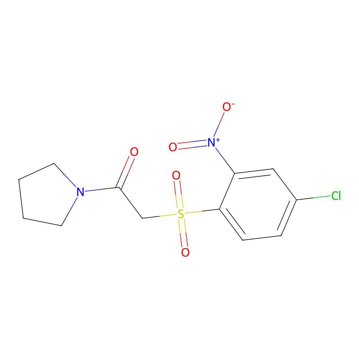 1-{[(4-Chloro-2-nitrophenyl)sulfonyl]acetyl}pyrrolidine molecular structure, CAS 1989757-88-1