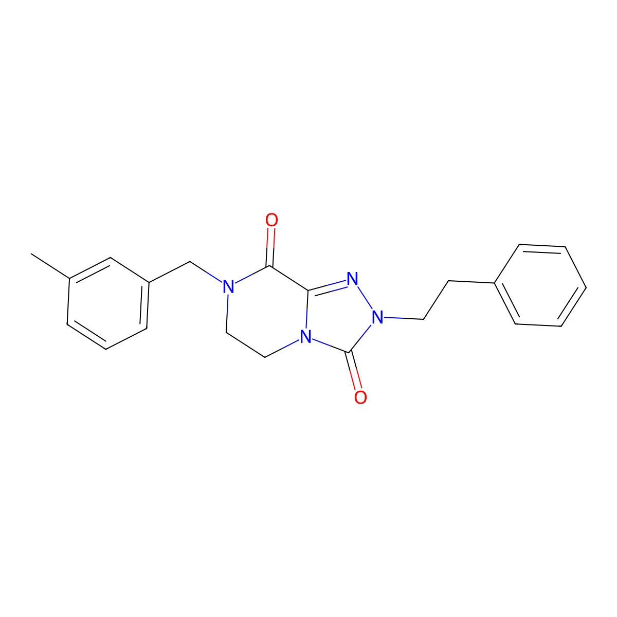 7-(3-methylbenzyl)-2-(2-phenylethyl)-6,7-dihydro[1,2,4]triazolo[4,3-a]pyrazine-3,8(2H,5H)-dione molecular structure, CAS 1989792-41-7