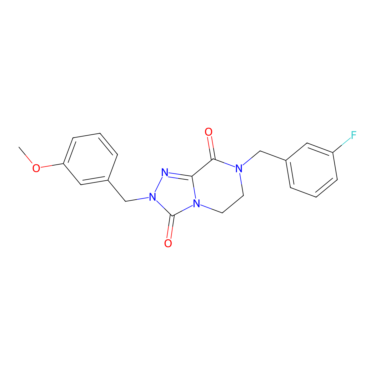 7-(3-fluorobenzyl)-2-(3-methoxybenzyl)-6,7-dihydro[1,2,4]triazolo[4,3-a]pyrazine-3,8(2H,5H)-dione molecular structure, CAS 1989792-58-6