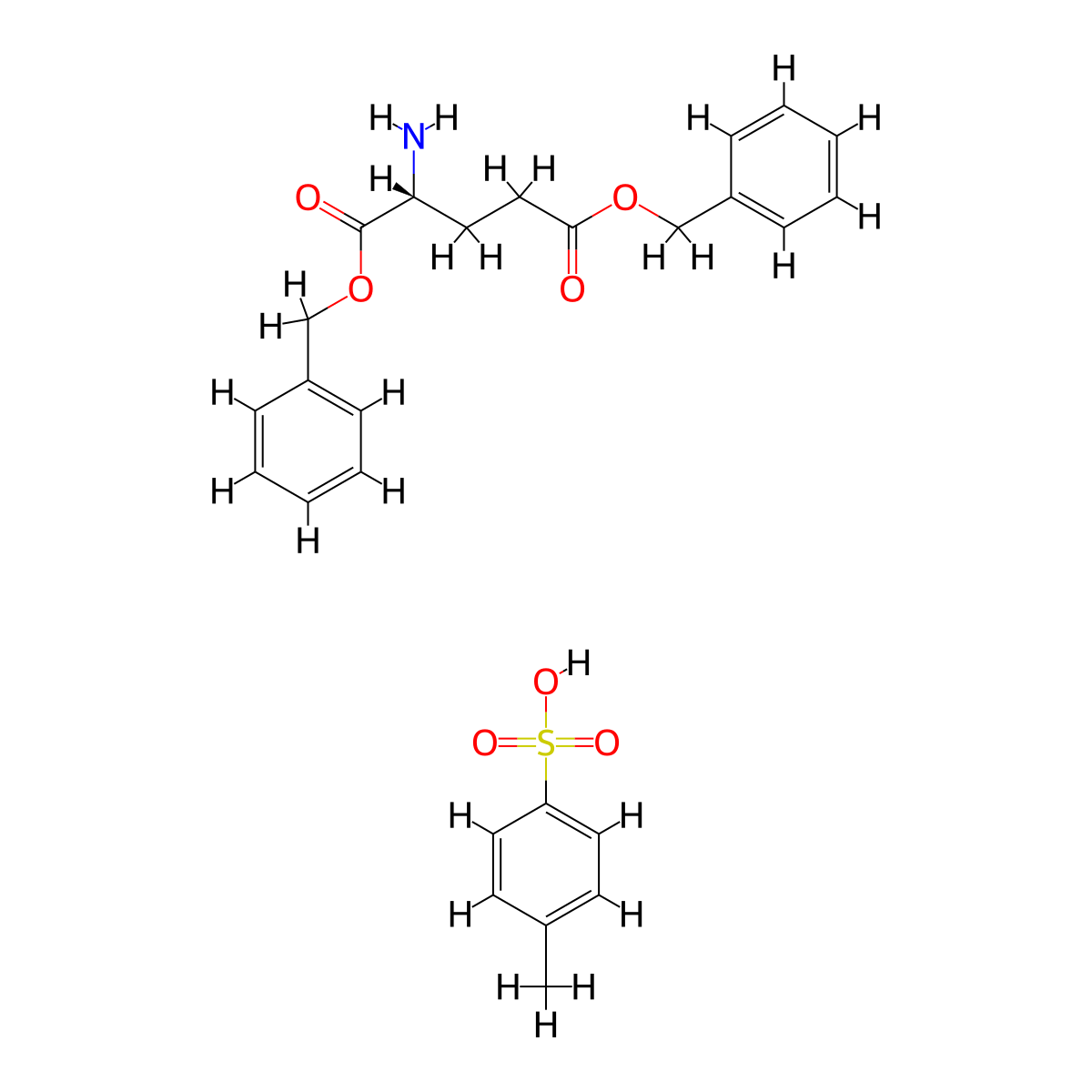H-D-Glu(obzl)-obzl P-tosylate molecular structure, CAS 19898-41-0