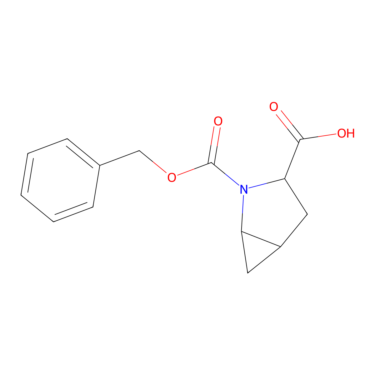 (1R,3S,5R)-2-[(benzyloxy)carbonyl]-2-azabicyclo[3.1.0]hexane-3-carboxylic acid molecular structure, CAS 1989801-10-6