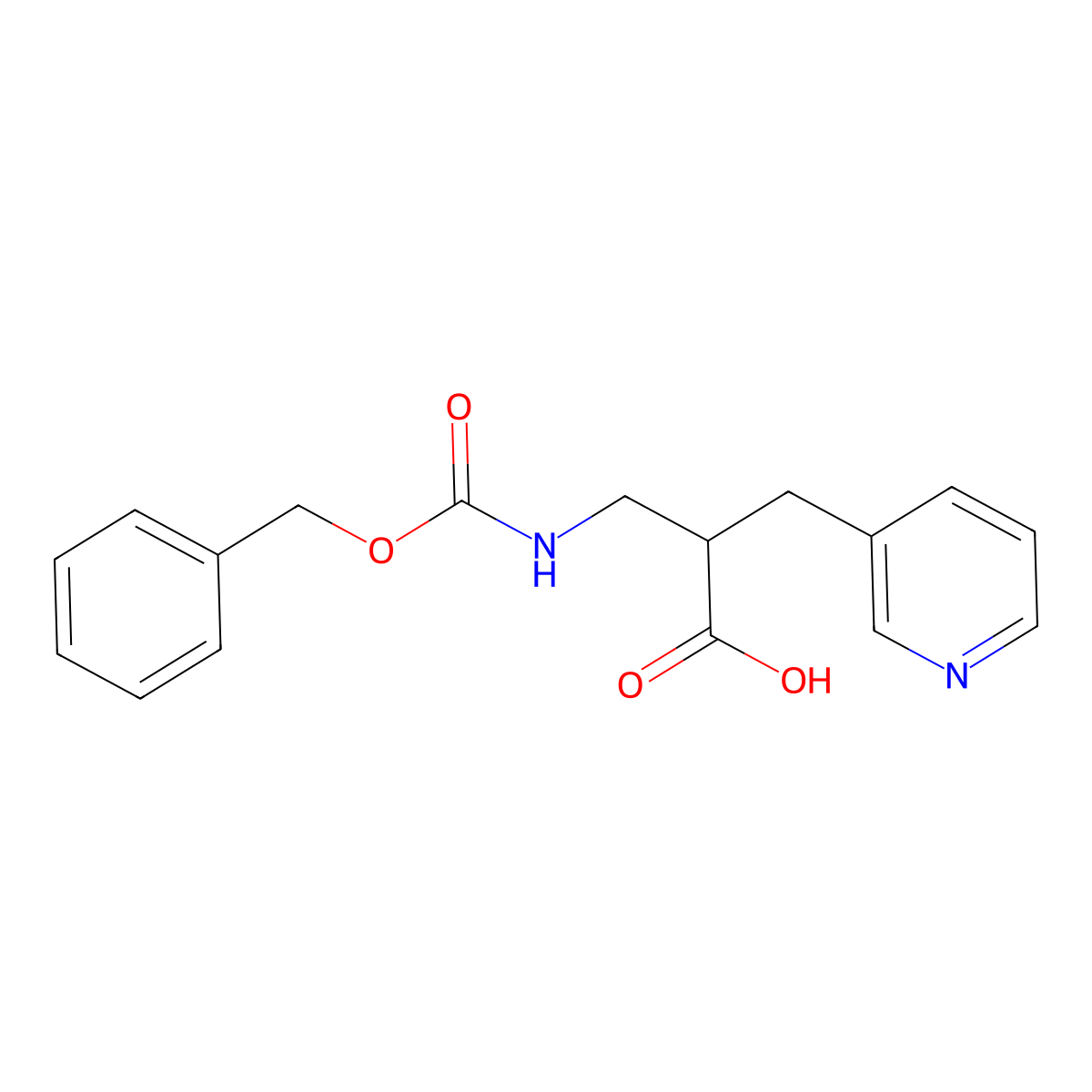 3-{[(Benzyloxy)carbonyl]amino}-2-[(pyridin-3-yl)methyl]propanoic acid molecular structure, CAS 1989801-13-9