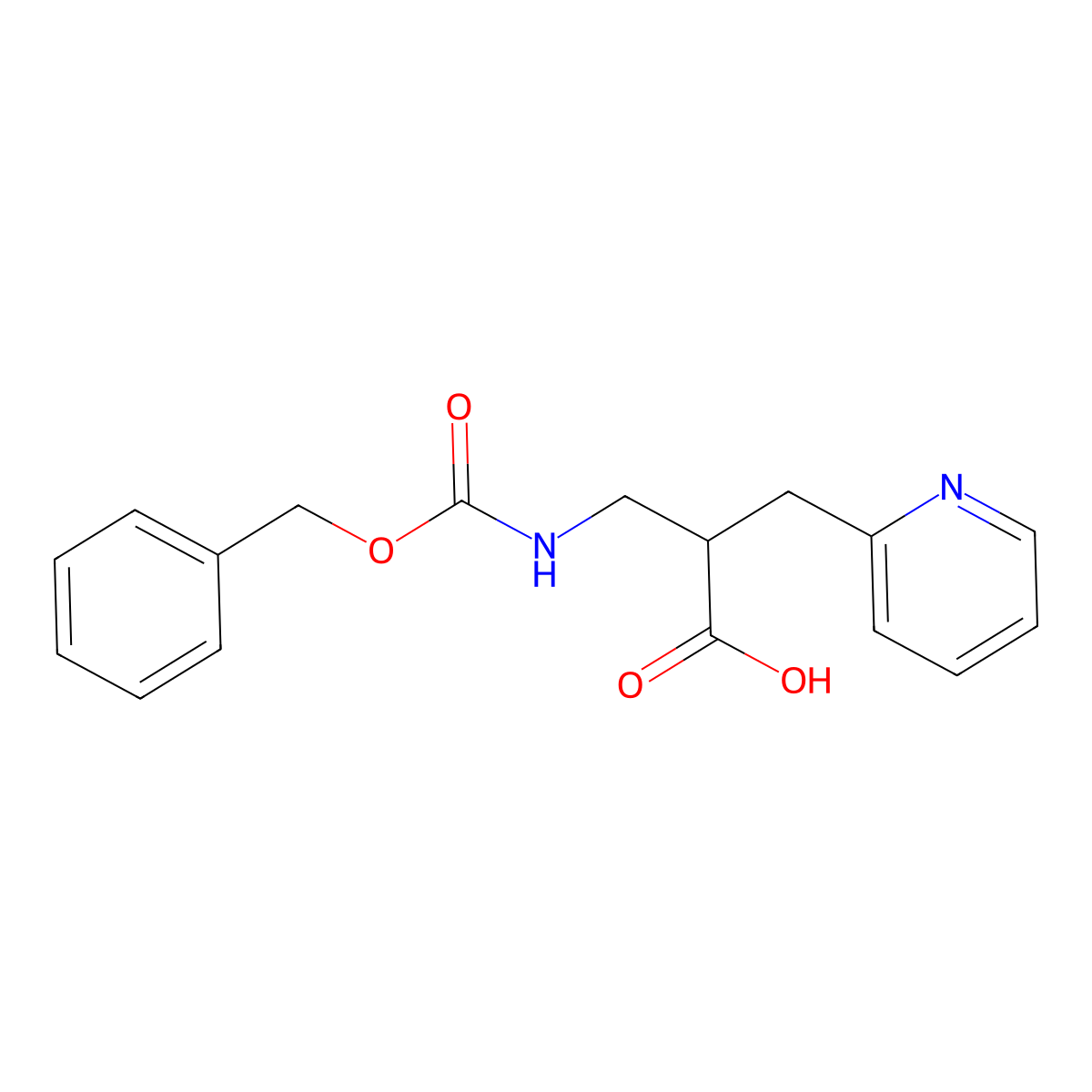 3-{[(Benzyloxy)carbonyl]amino}-2-[(pyridin-2-yl)methyl]propanoic acid molecular structure, CAS 1989801-17-3