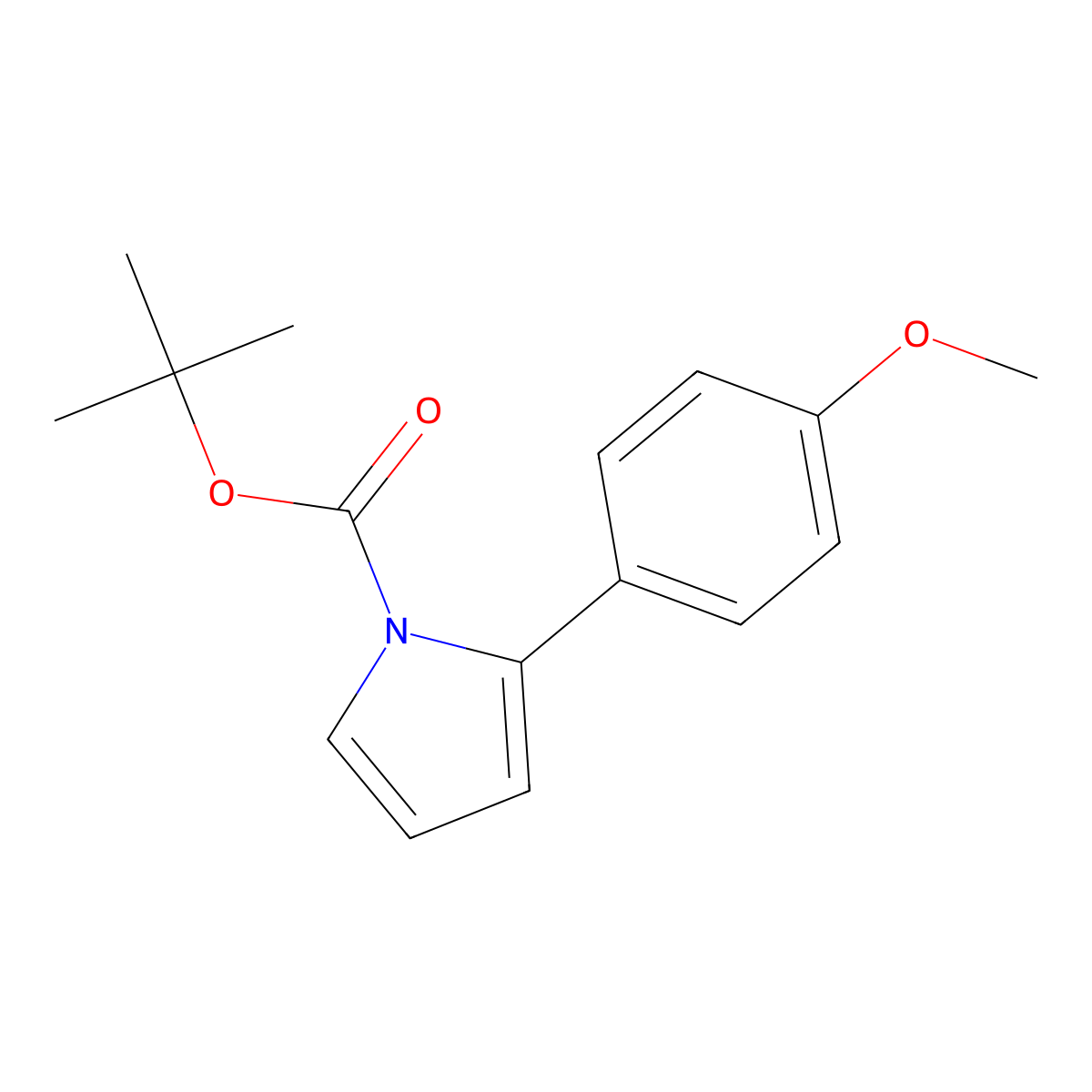 Tert-butyl2-(4-methoxyphenyl)pyrrole-1-carboxylate molecular structure, CAS 198981-85-0