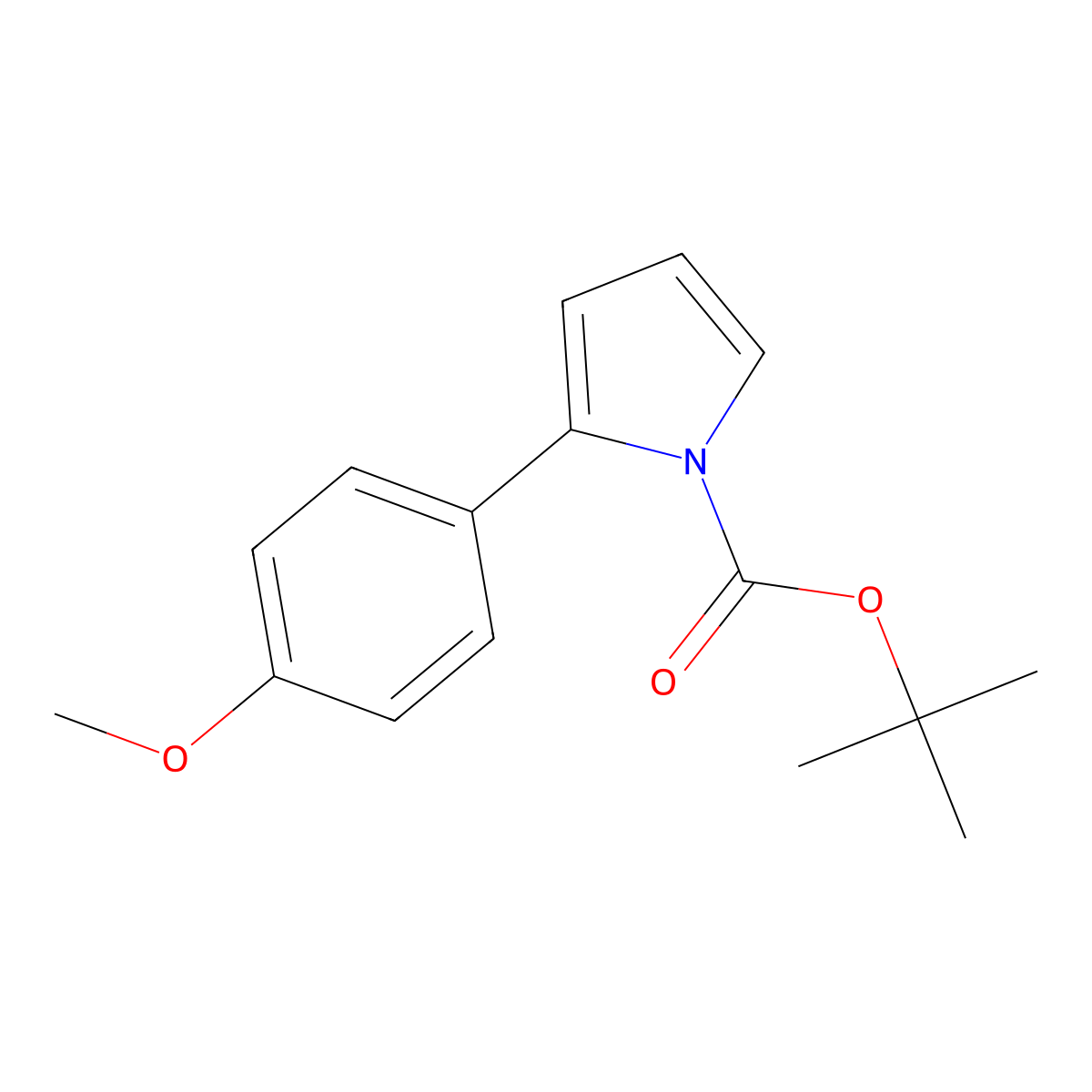 Tert-butyl2-(4-methoxyphenyl)pyrrole-1-carboxylate molecular structure, CAS 198981-85-0