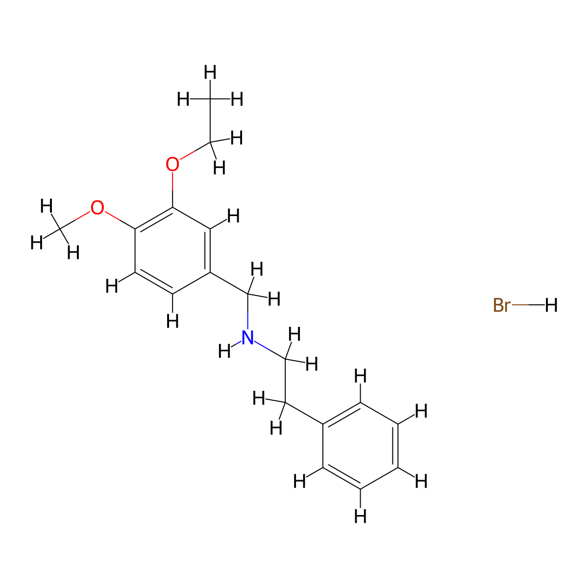 N-(3-ethoxy-4-methoxybenzyl)-2-phenylethanamine hydrobromide molecular structure, CAS 1989824-34-1