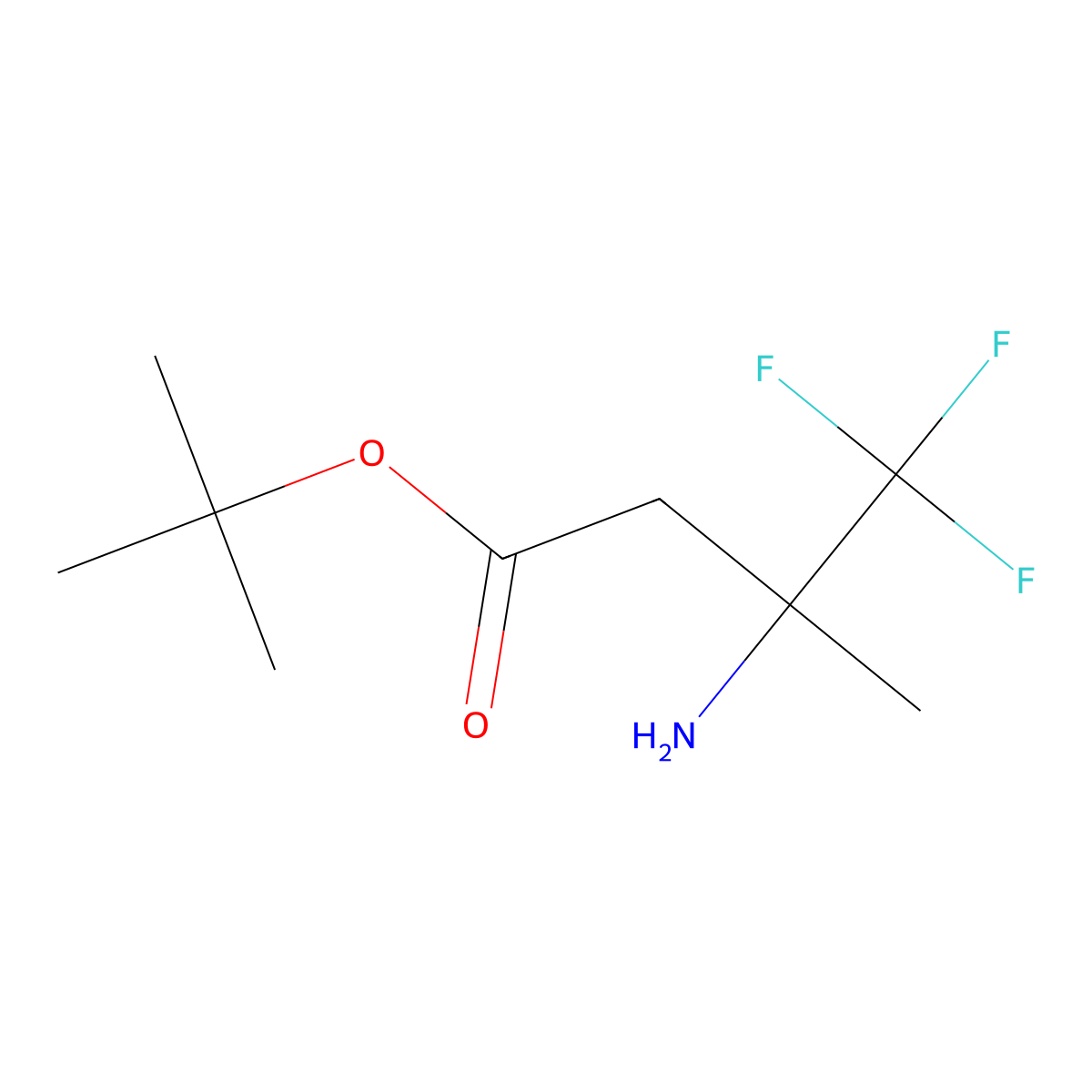 Tert-butyl 3-amino-4,4,4-trifluoro-3-methylbutanoate molecular structure, CAS 1989829-22-2