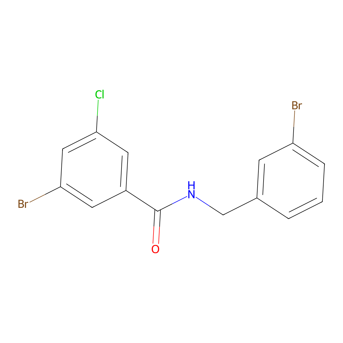 3-Bromo-N-[(3-bromophenyl)methyl]-5-chlorobenzamide molecular structure, CAS 1989872-45-8
