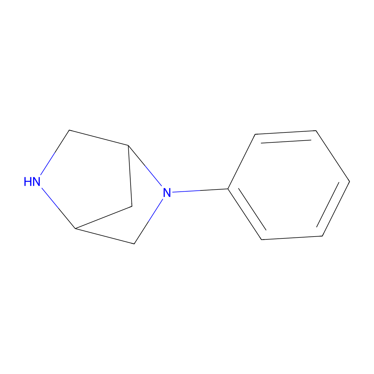 2-Phenyl-2,5-diazabicyclo[2.2.1]heptane molecular structure, CAS 198988-84-0