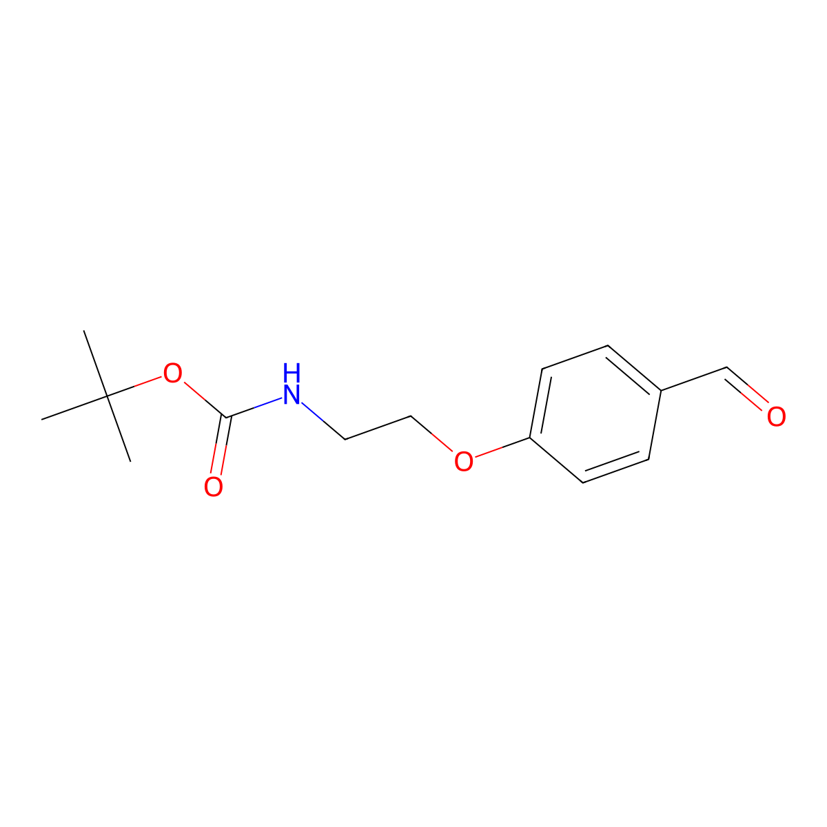 Tert-butyl N-[2-(4-formylphenoxy)ethyl]carbamate molecular structure, CAS 198990-09-9