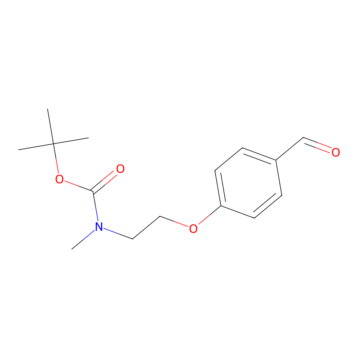 tert-Butyl (2-(4-formylphenoxy)ethyl)(methyl)carbamate molecular structure, CAS 198990-10-2