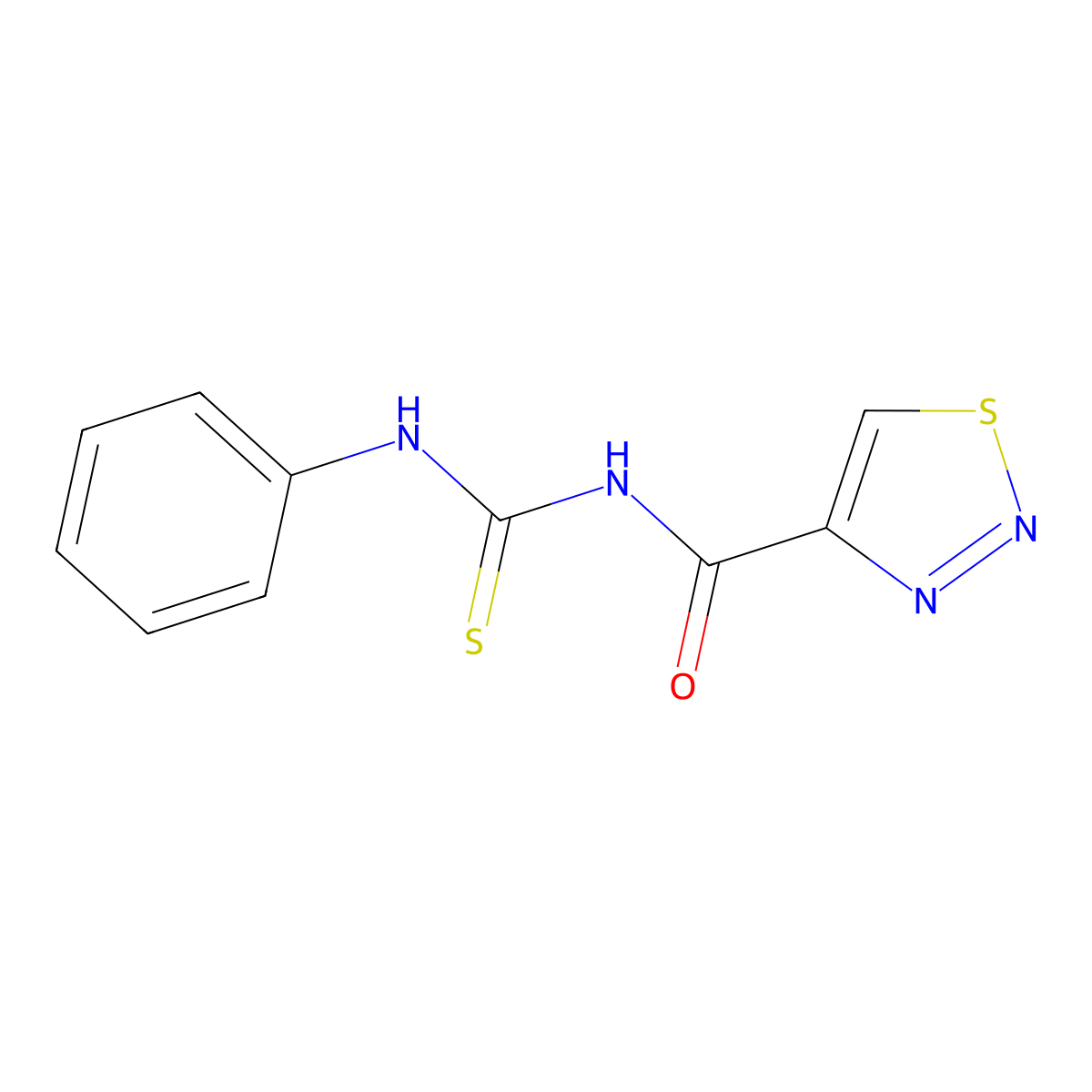 N-phenyl-N'-(1,2,3-thiadiazol-4-ylcarbonyl)thiourea molecular structure, CAS 198991-49-0