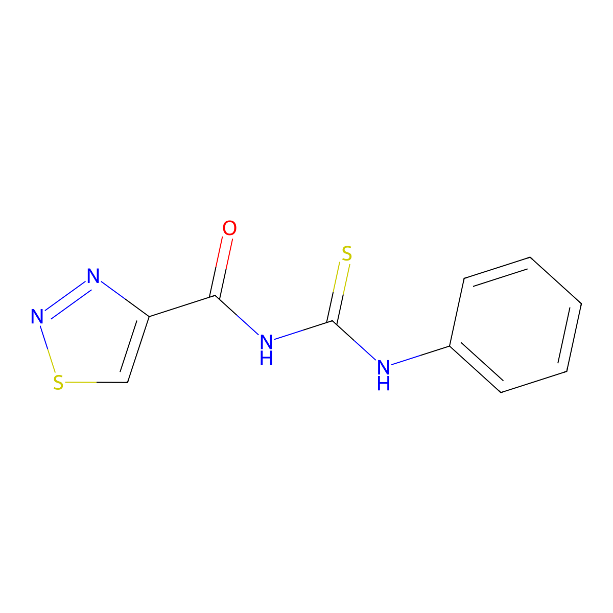 N-phenyl-N'-(1,2,3-thiadiazol-4-ylcarbonyl)thiourea molecular structure, CAS 198991-49-0