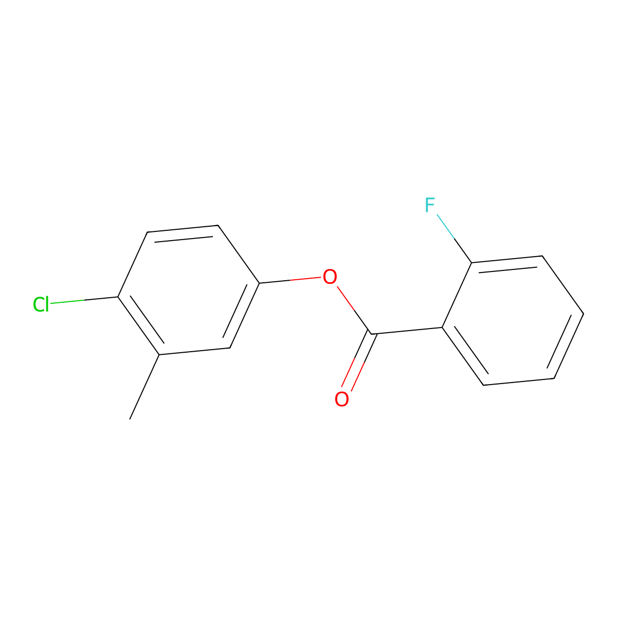 4-Chloro-3-methylphenyl 2-fluorobenzoate molecular structure, CAS 1989922-73-7