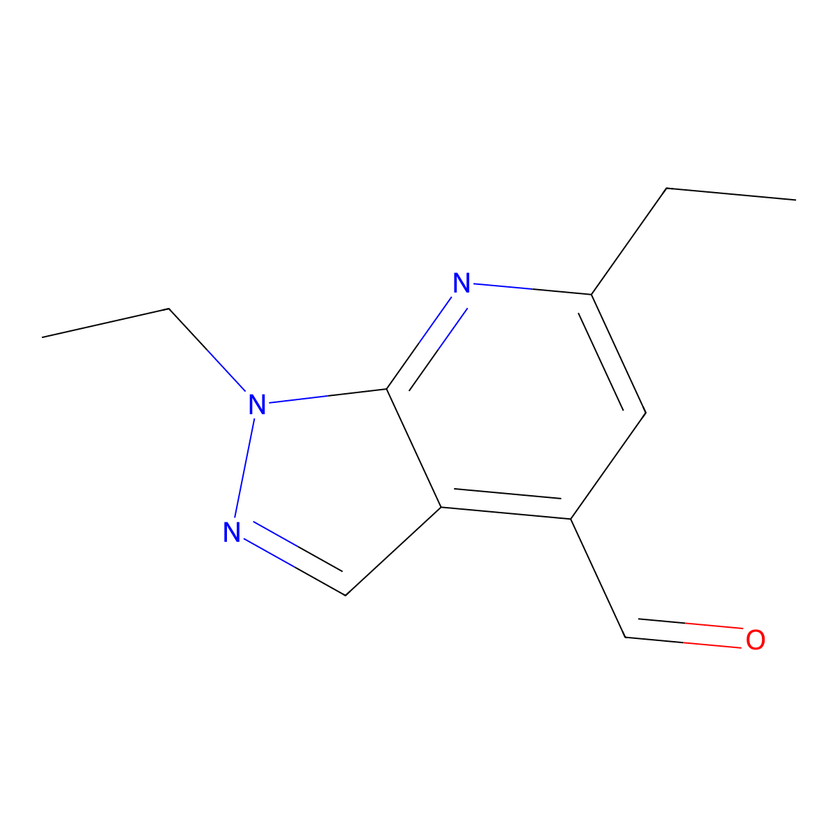 1,6-Diethyl-1H-pyrazolo[3,4-b]pyridine-4-carbaldehyde molecular structure, CAS 1989986-13-1