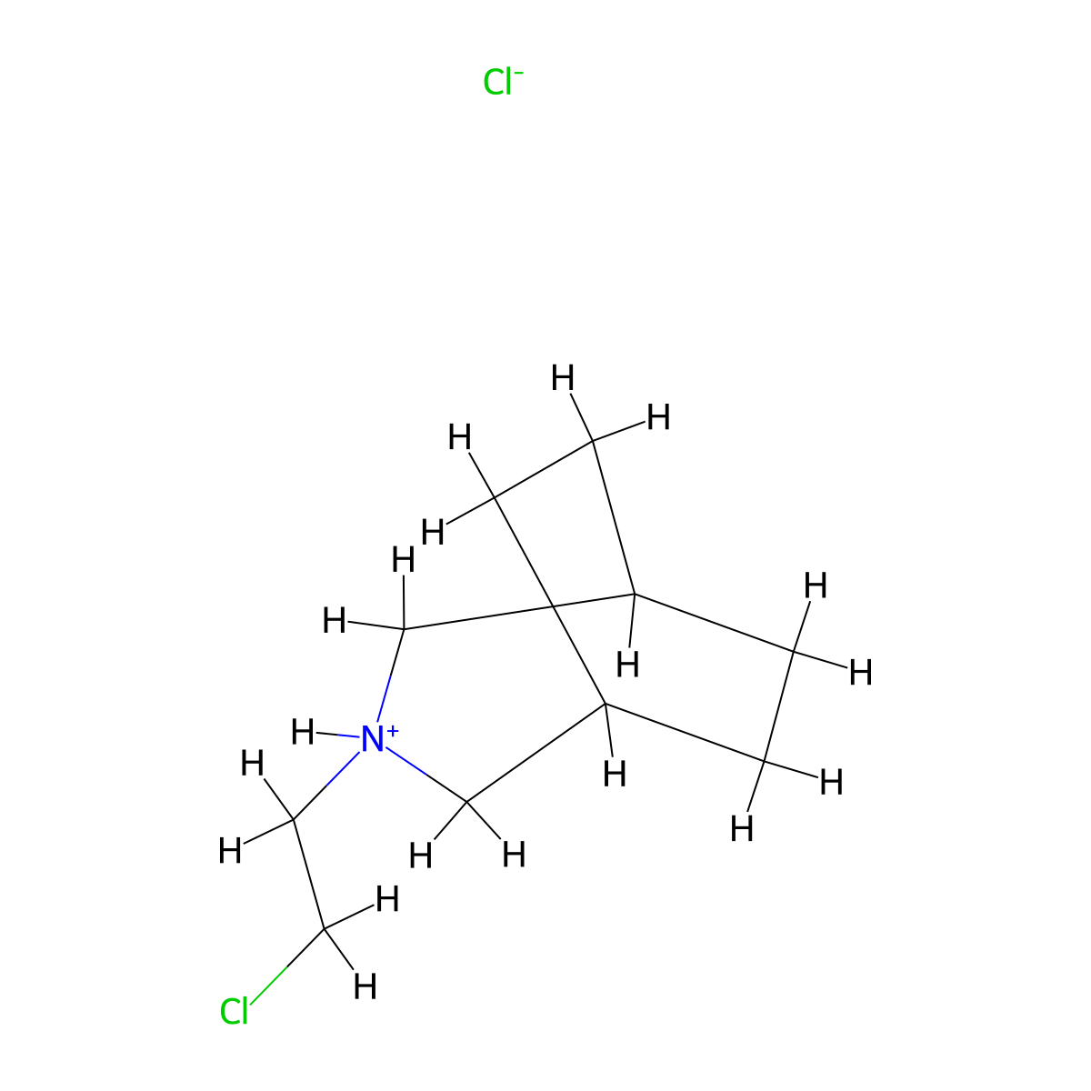 3-Azabicyclo(3.2.2)nonane, 3-(2-chloroethyl)-, hydrochloride (1:1) molecular structure, CAS 1990-78-9