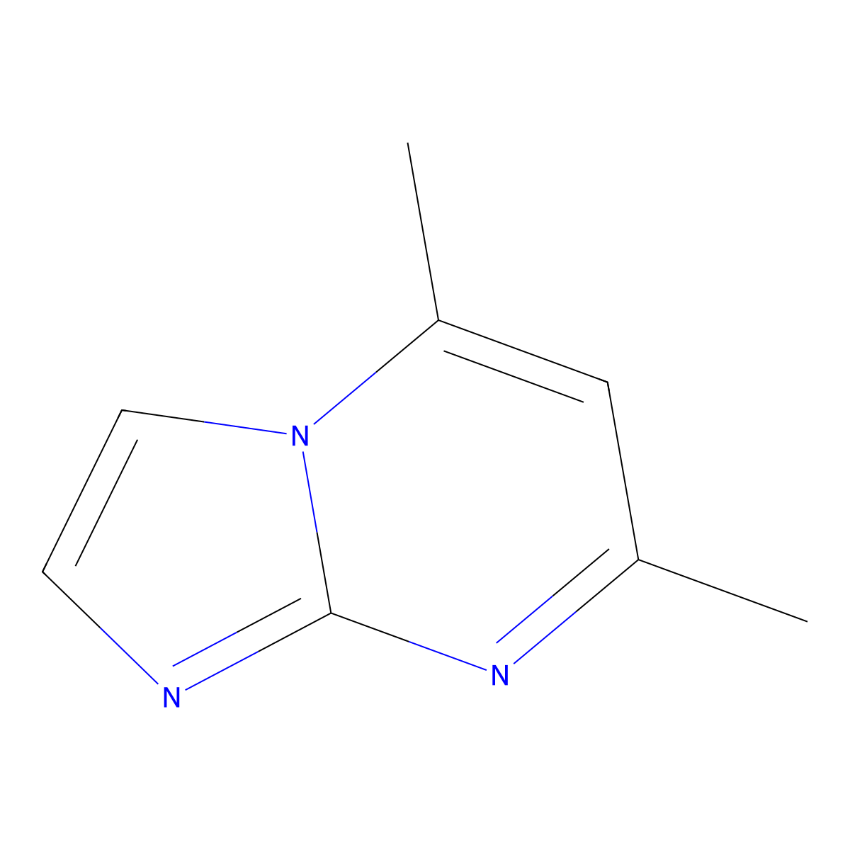 5,7-Dimethylimidazo[1,2-a]pyrimidine molecular structure, CAS 1990-93-8