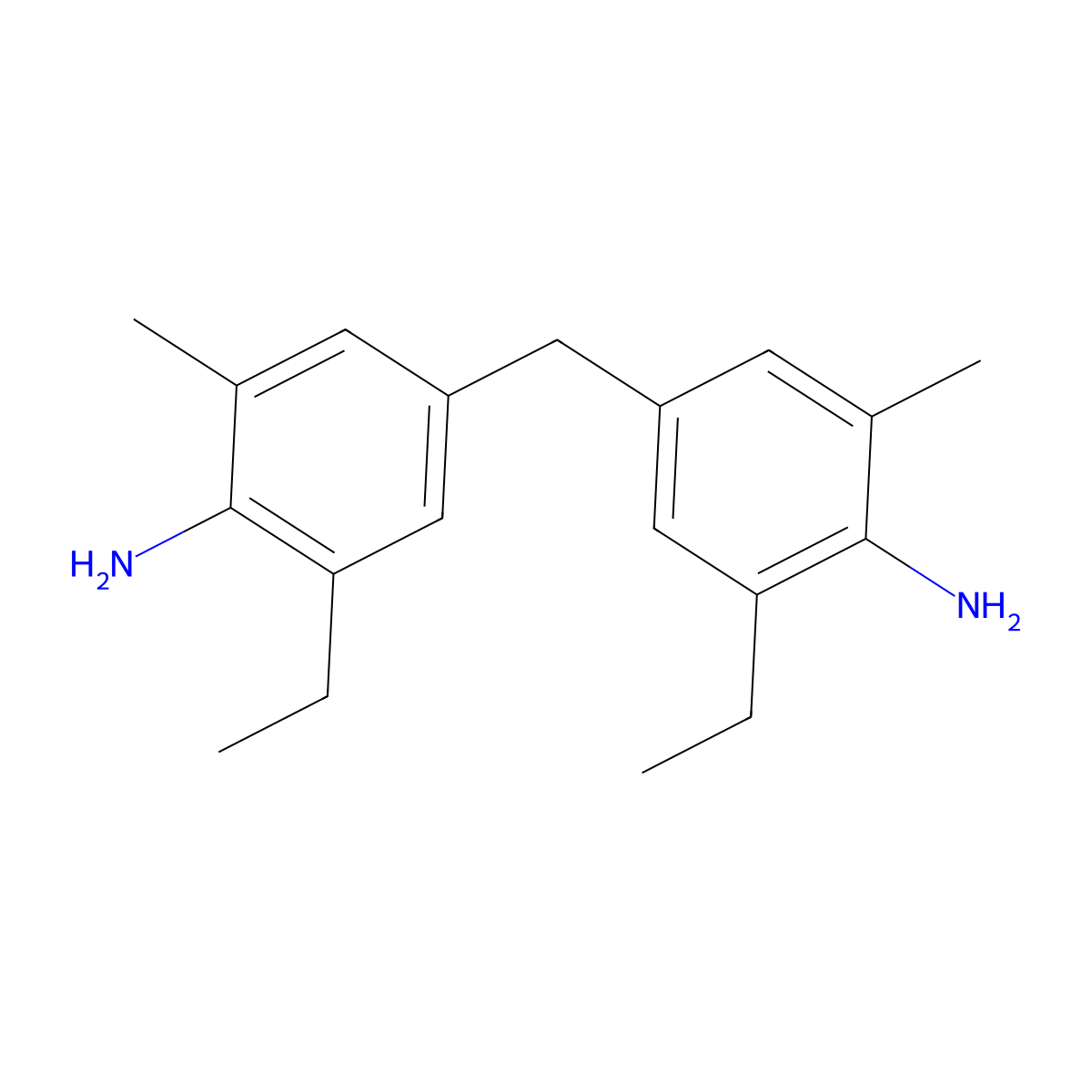 4,4'-Methylenebis(2-ethyl-6-methylbenzenamine) molecular structure, CAS 19900-72-2