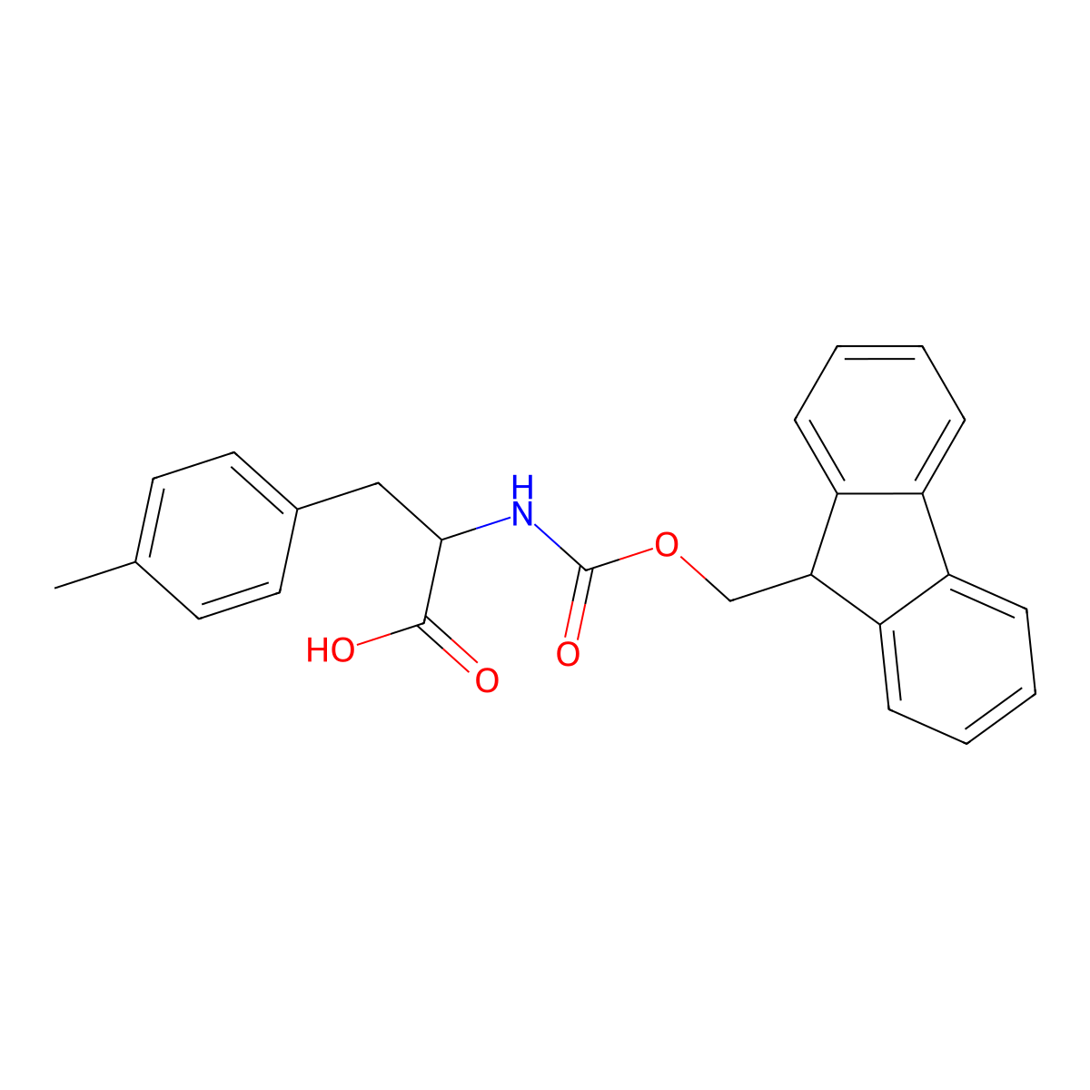 Fmoc-4-methyl-L-phenylalanine molecular structure, CAS 199006-54-7