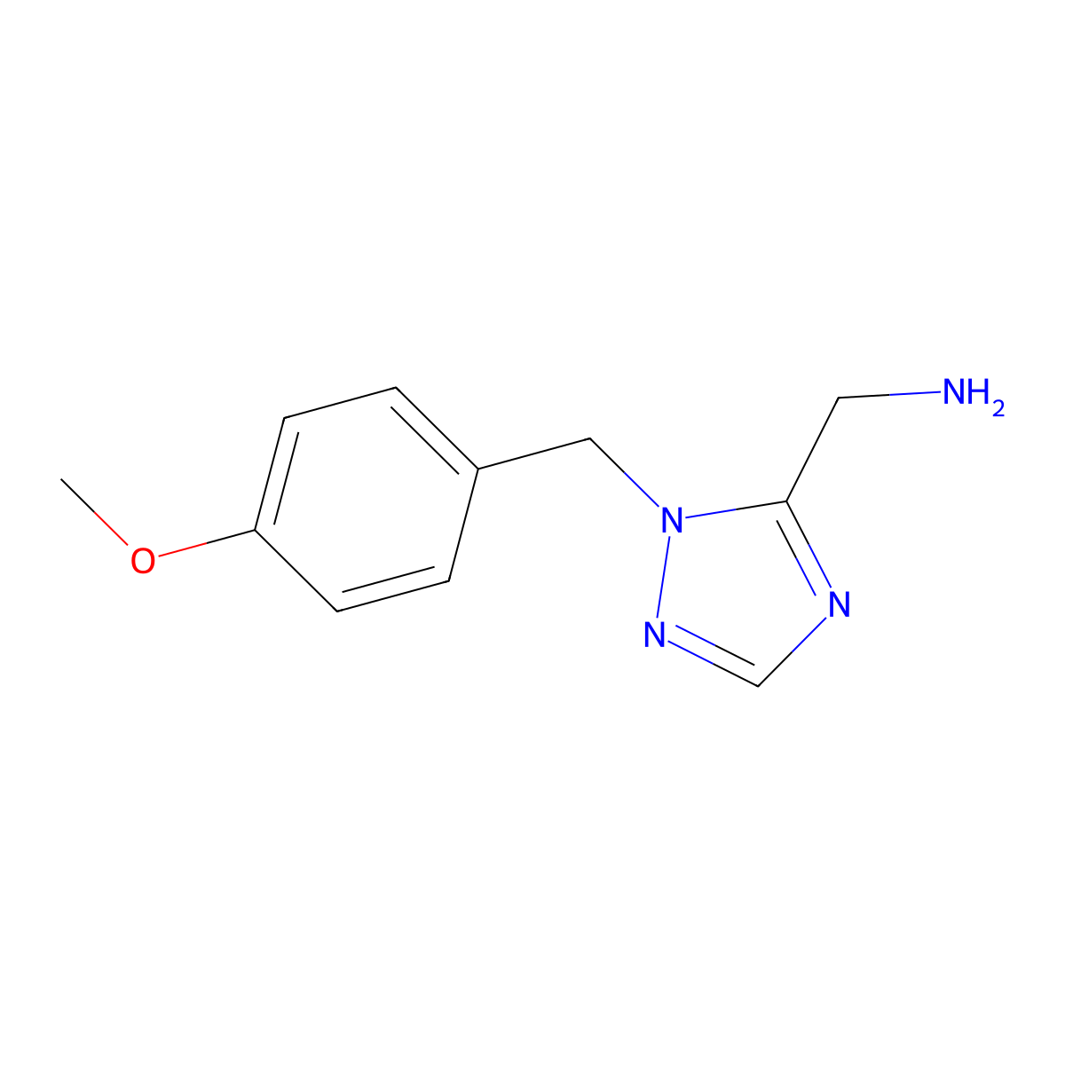 (1-(4-Methoxybenzyl)-1H-1,2,4-triazol-5-YL)methanamine molecular structure, CAS 199014-16-9