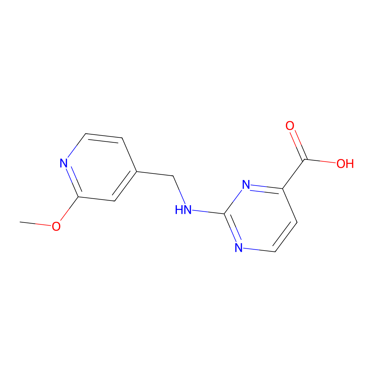 2-{[(2-Methoxypyridin-4-yl)methyl]amino}pyrimidine-4-carboxylic acid molecular structure, CAS 1990145-96-4